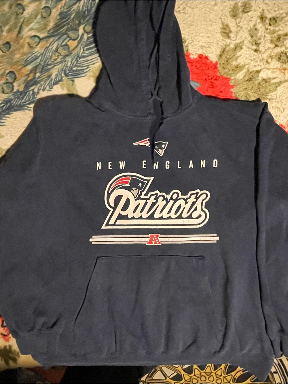 New England Patriots Navy Graphic Hoodie